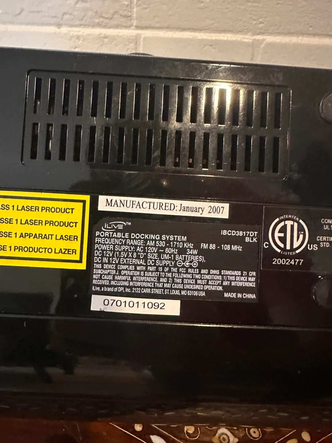 iLive Portable Docking System Radio image indicator(5)