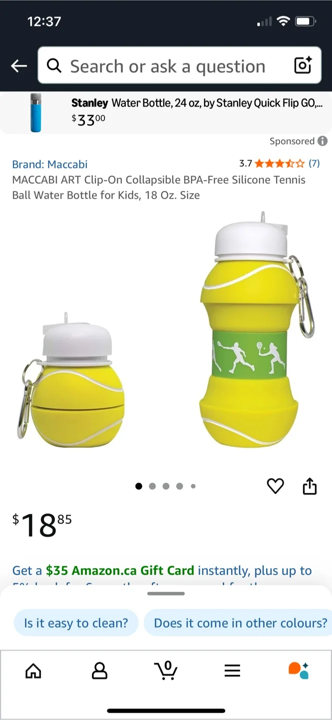 2 Kids Tennis Ball Water Bottle - 18 oz thumbnail