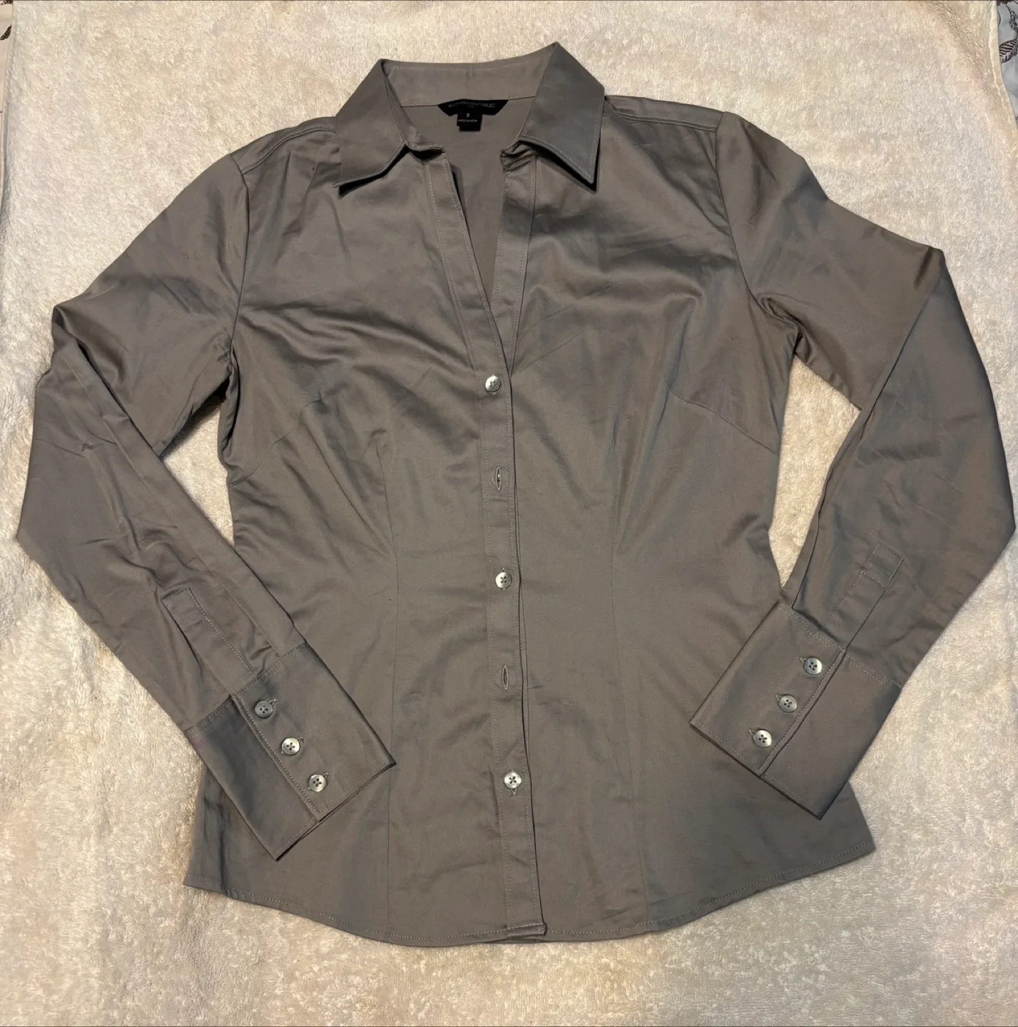 Banana Republic Gray Button Down - Size 0 thumbnail
