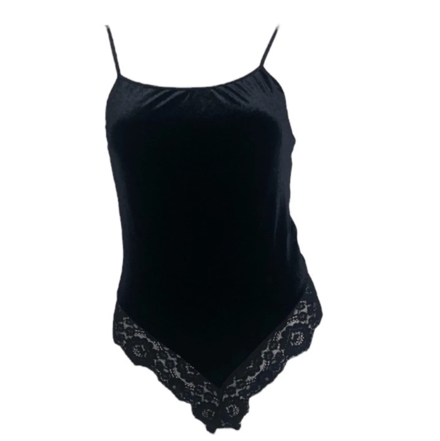 🧡Victoria’s Secret Y2K black velvet lace bodysuit medium thumbnail