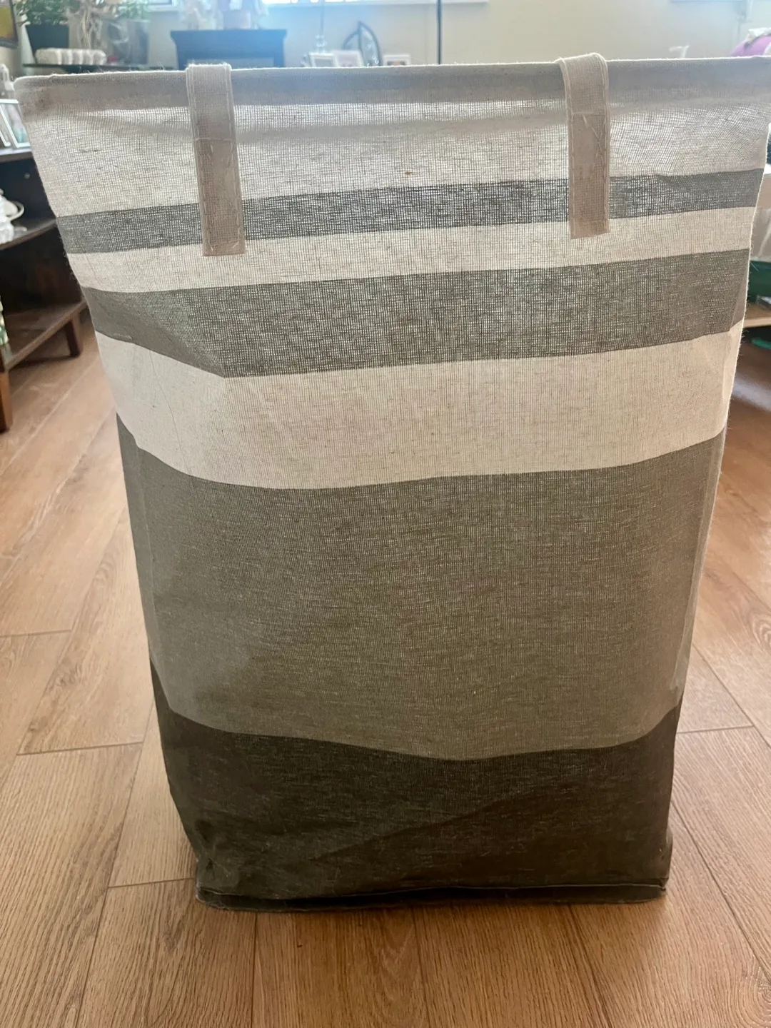 🧡Striped Canvas Storage Bin or laundry bag that stands thumbnail
