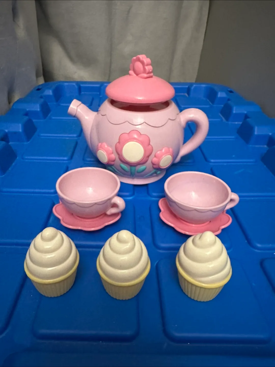 Pink Toy Tea Set with Cupcakes thumbnail