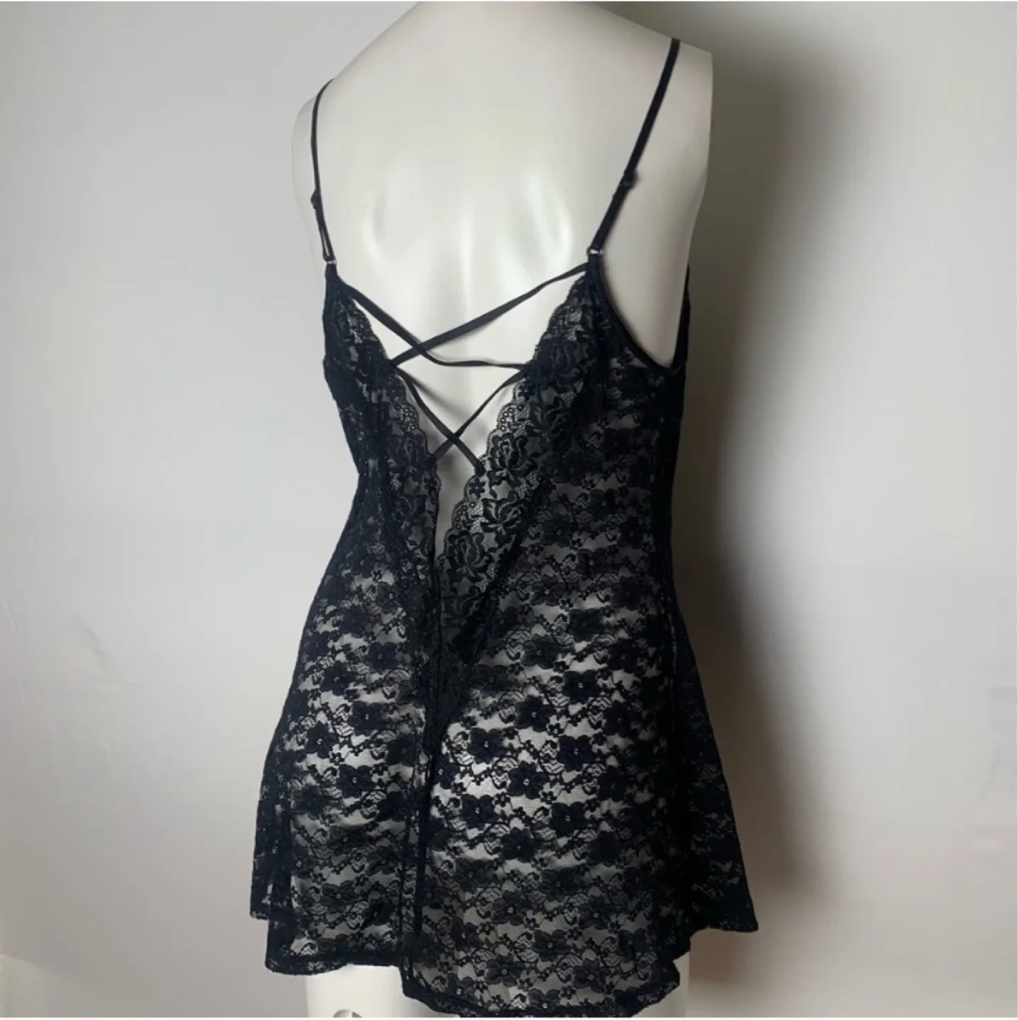 🧡Black floral lace slip medium thumbnail