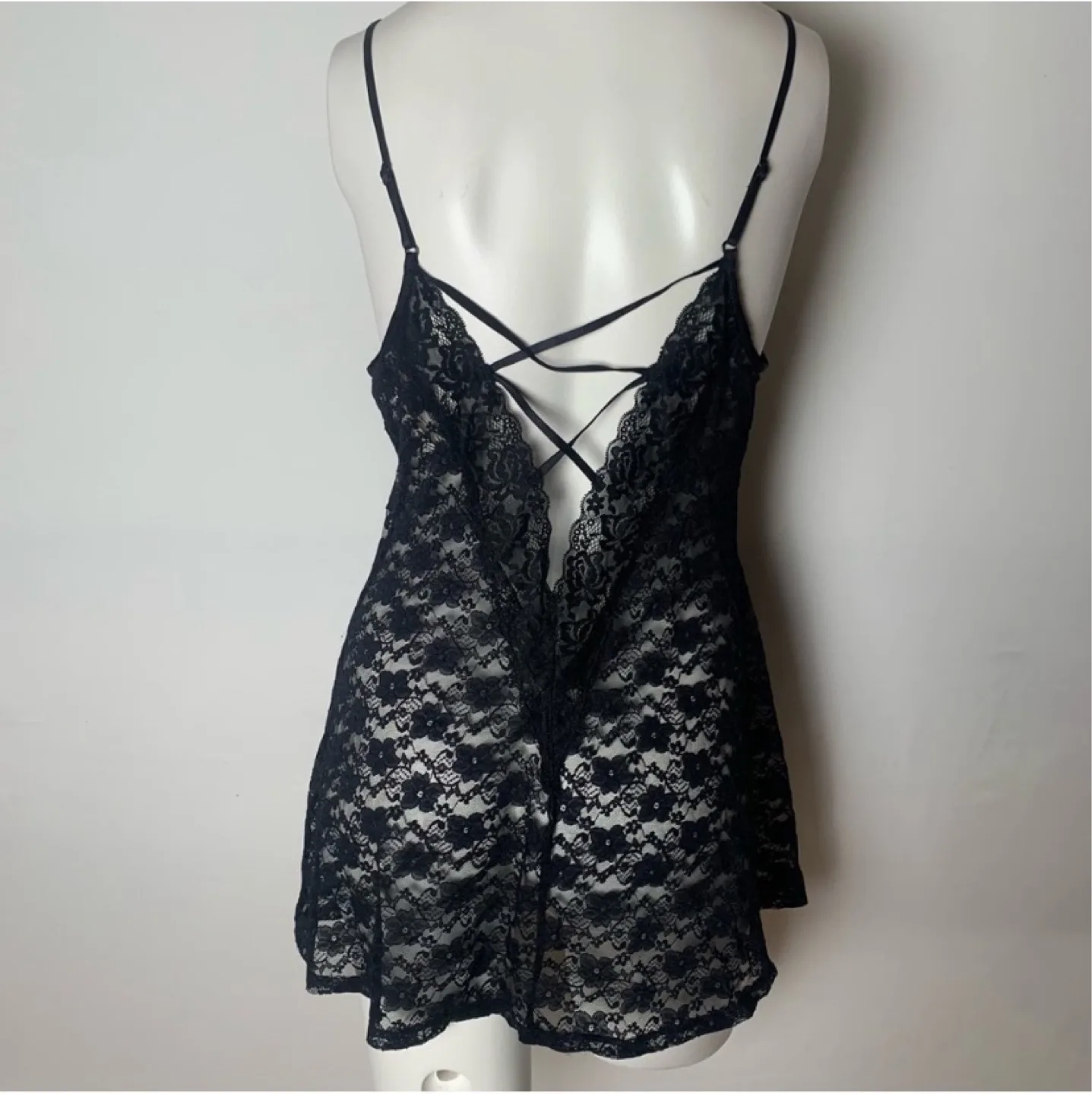 🧡Black floral lace slip medium image indicator(3)