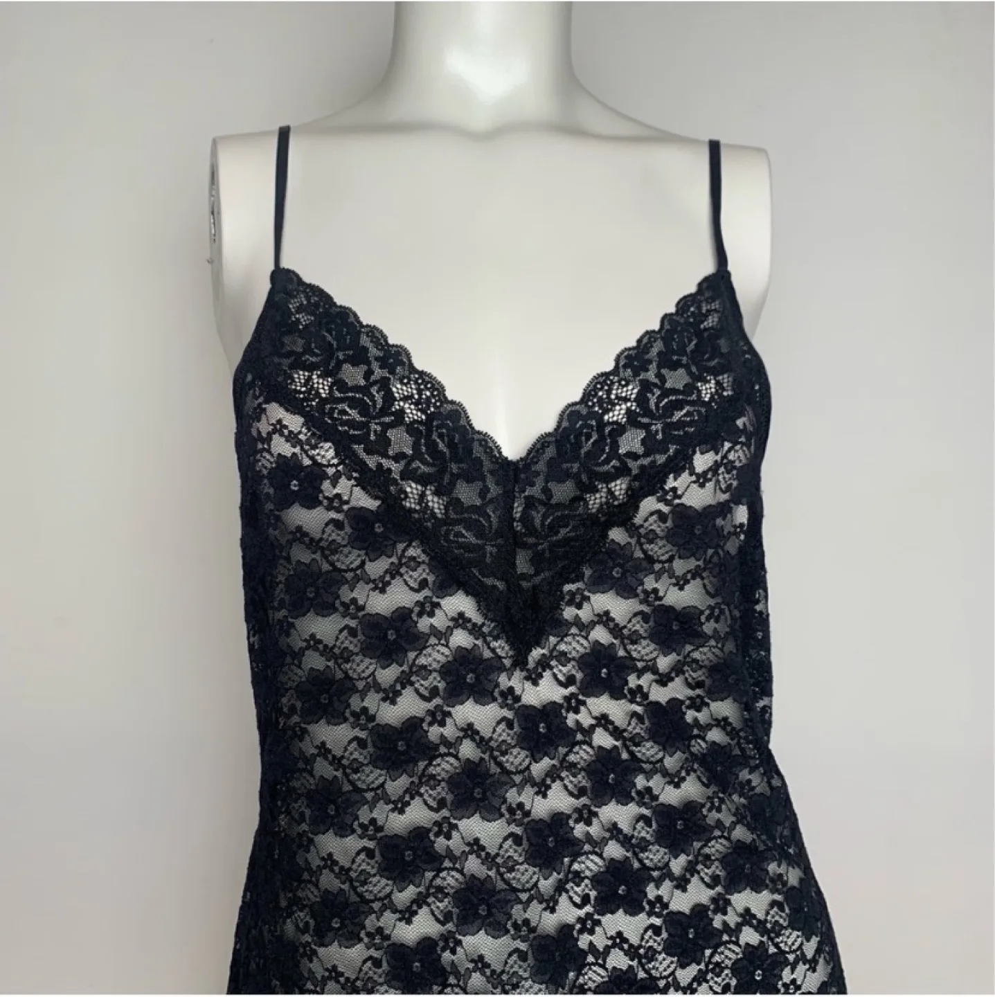 🧡Black floral lace slip medium image indicator(4)