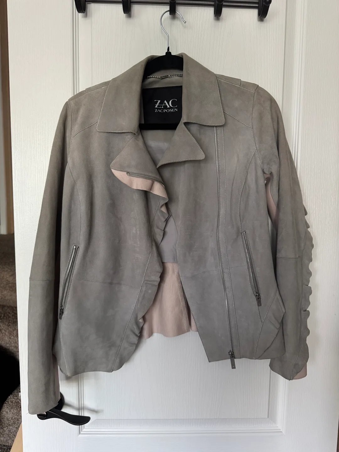 Zac Posen Suede Leather Jacket size S/M thumbnail