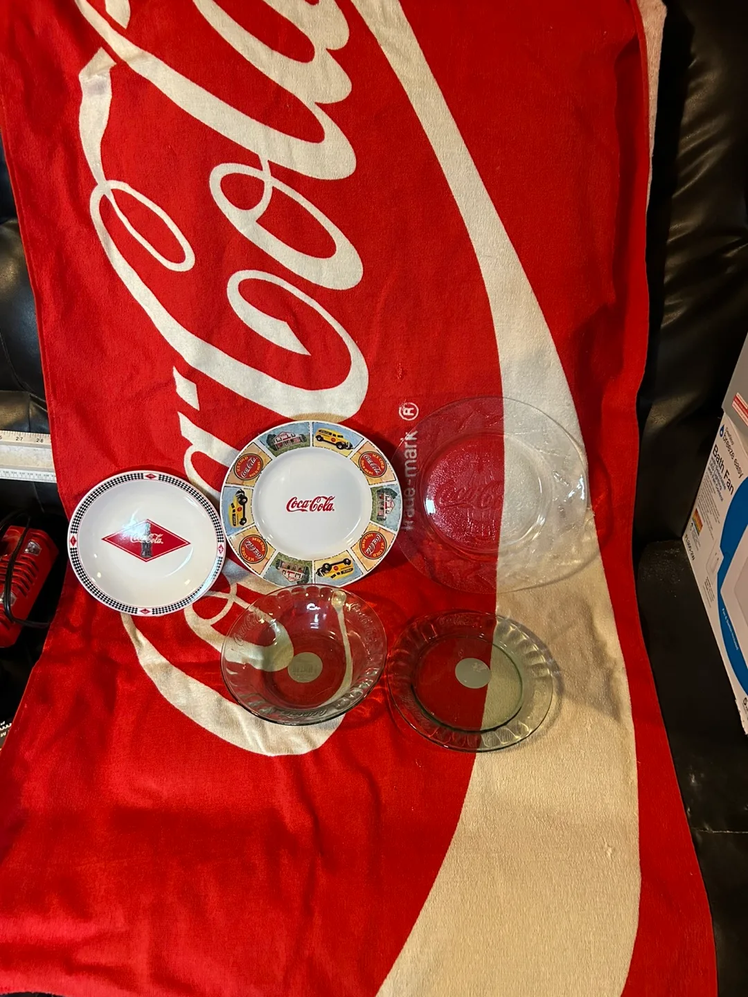 Coca-Cola Collectible Plates and towel thumbnail