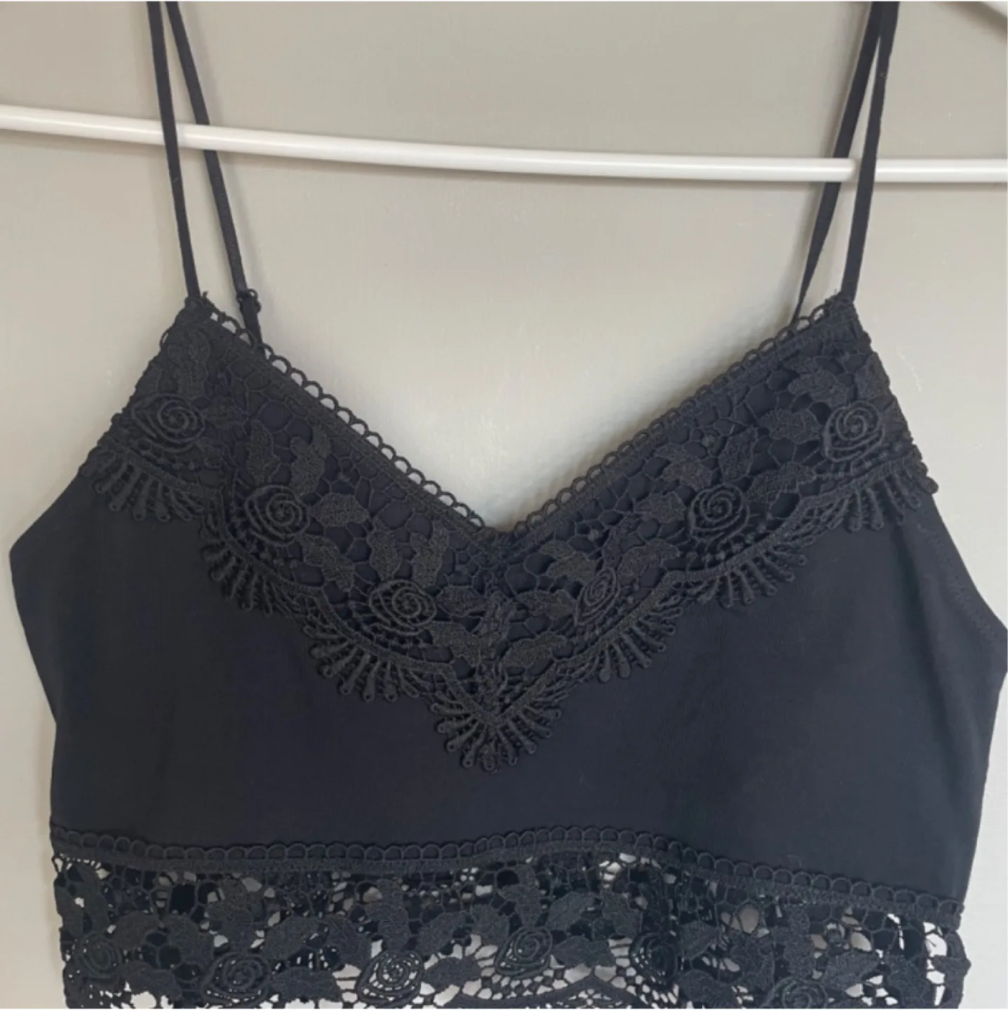 🧡Topshop black crochet crop top bralette size 6 image indicator(4)