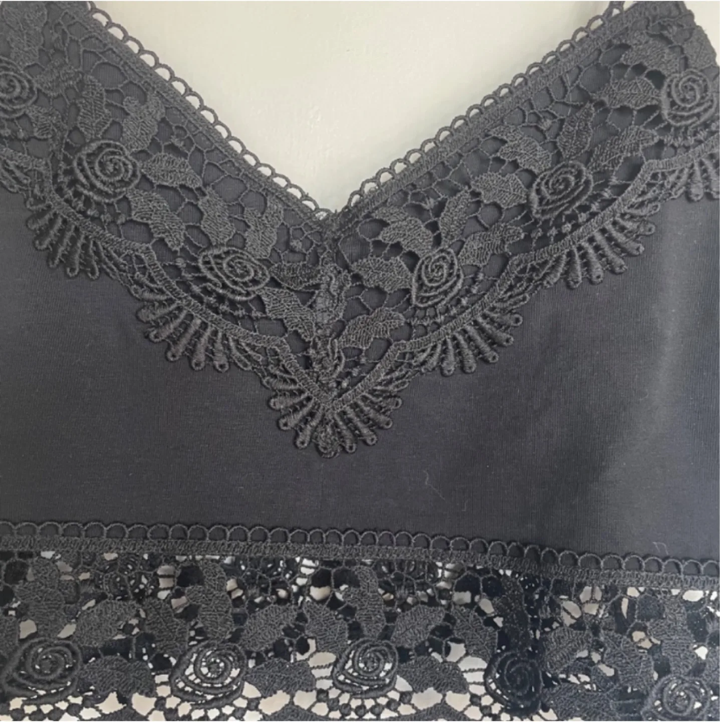 🧡Topshop black crochet crop top bralette size 6 image indicator(5)