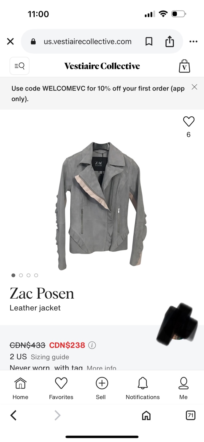 Zac Posen Suede Leather Jacket size S/M - photo 5
