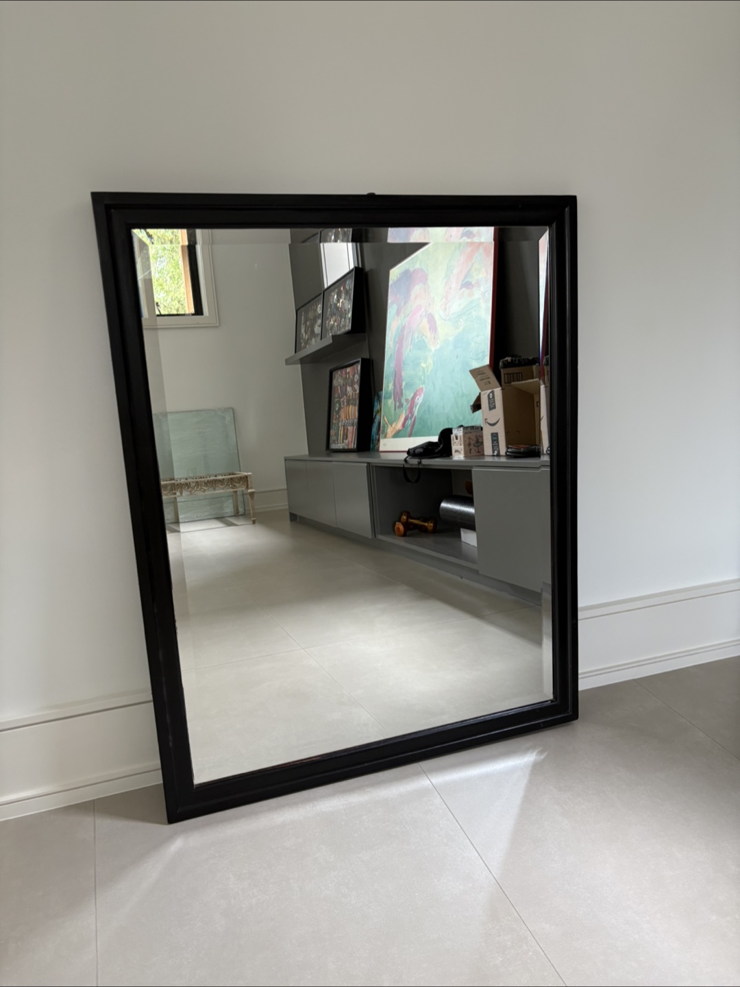 Large Black Framed Wall Mirror - photo 2