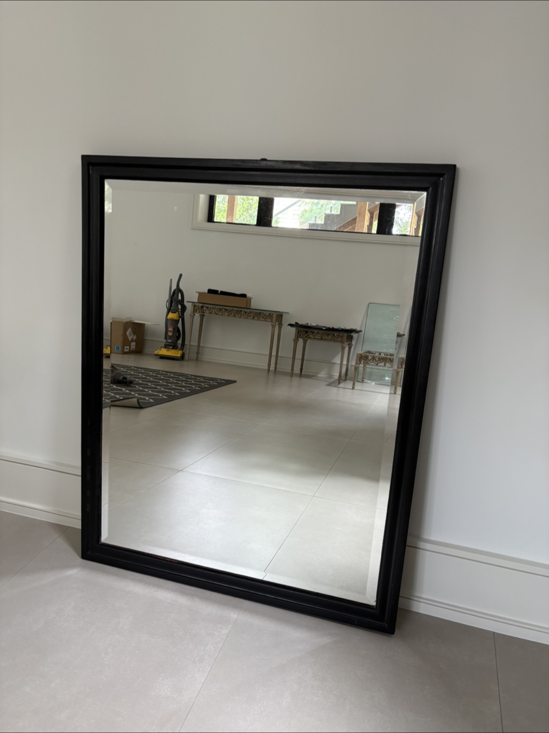 Large Black Framed Wall Mirror