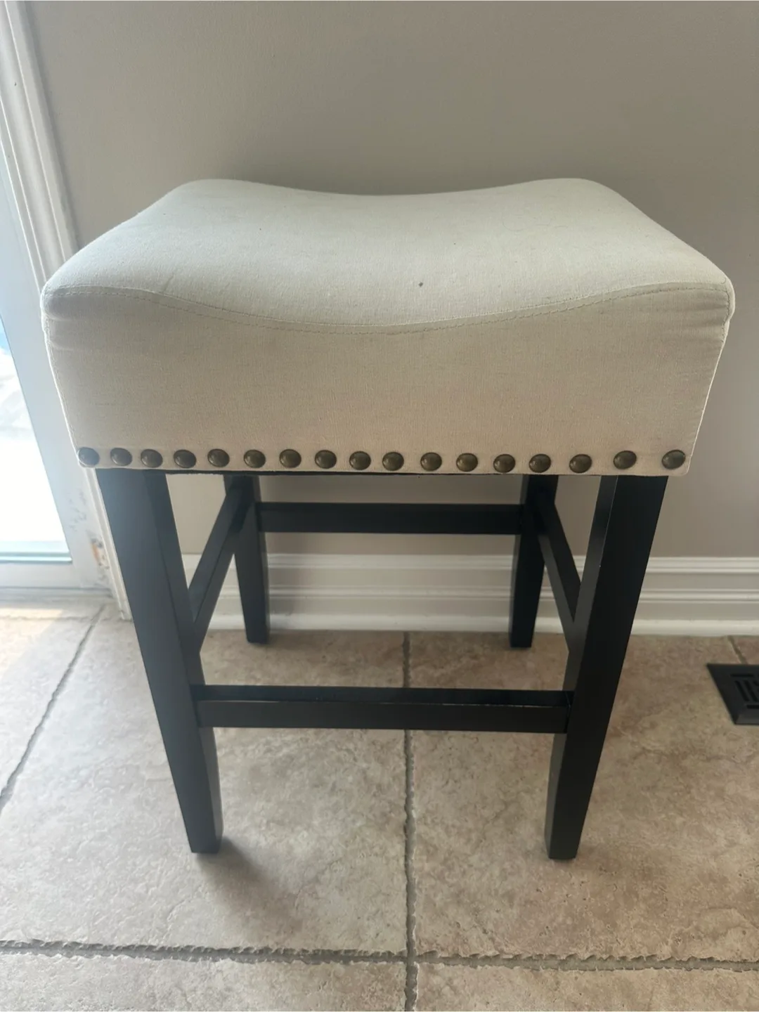 Upholstered Bar Stool with Nailhead Trim image indicator(2)