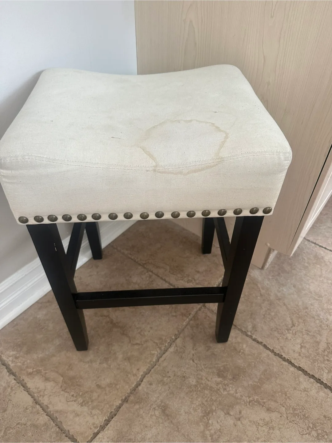 Upholstered Bar Stool with Nailhead Trim image indicator(3)
