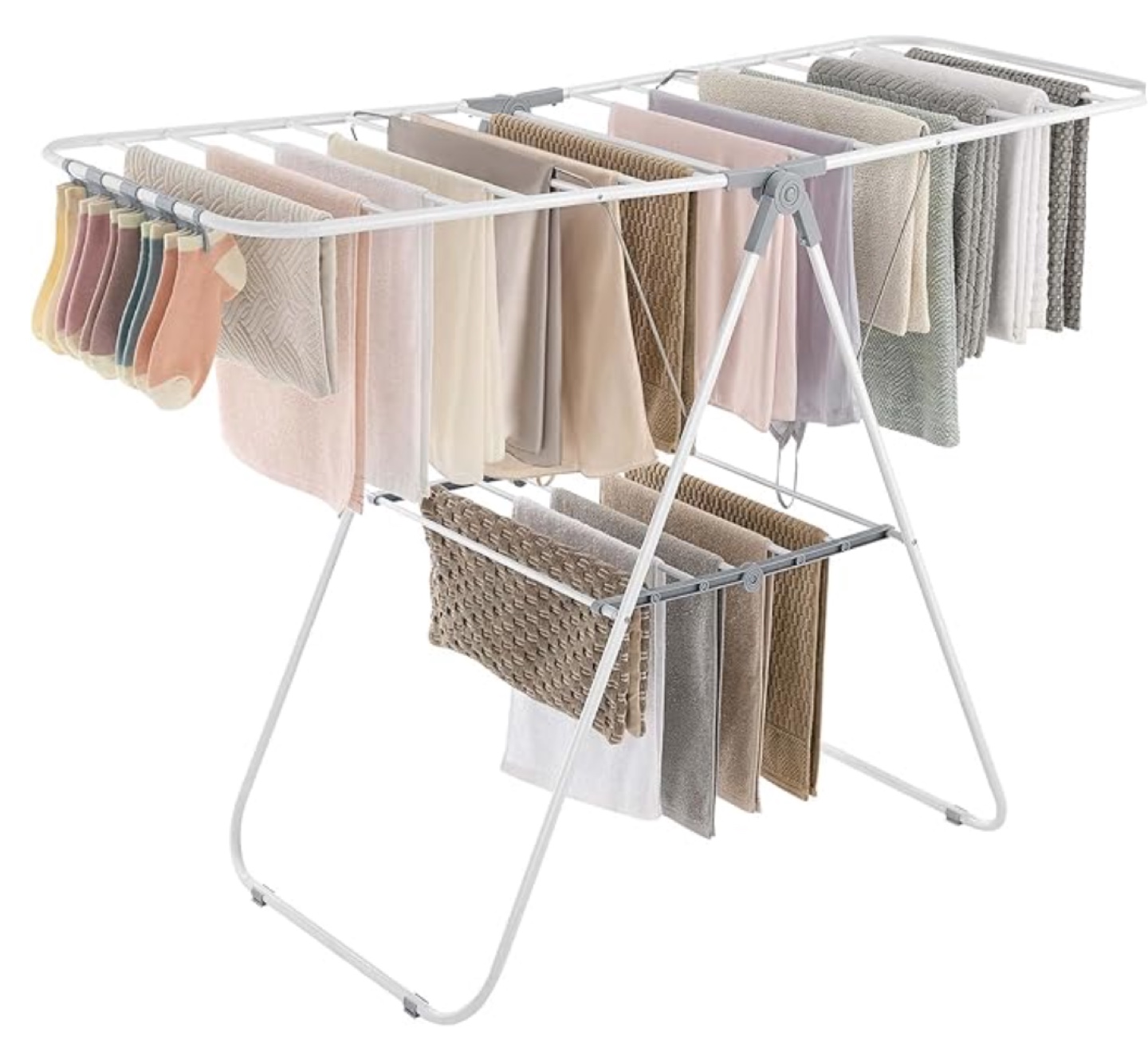 Foldable Clothes Drying Rack - White