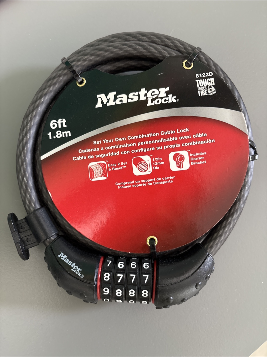 Brand New Master Lock 6ft Combination Cable Lock - New