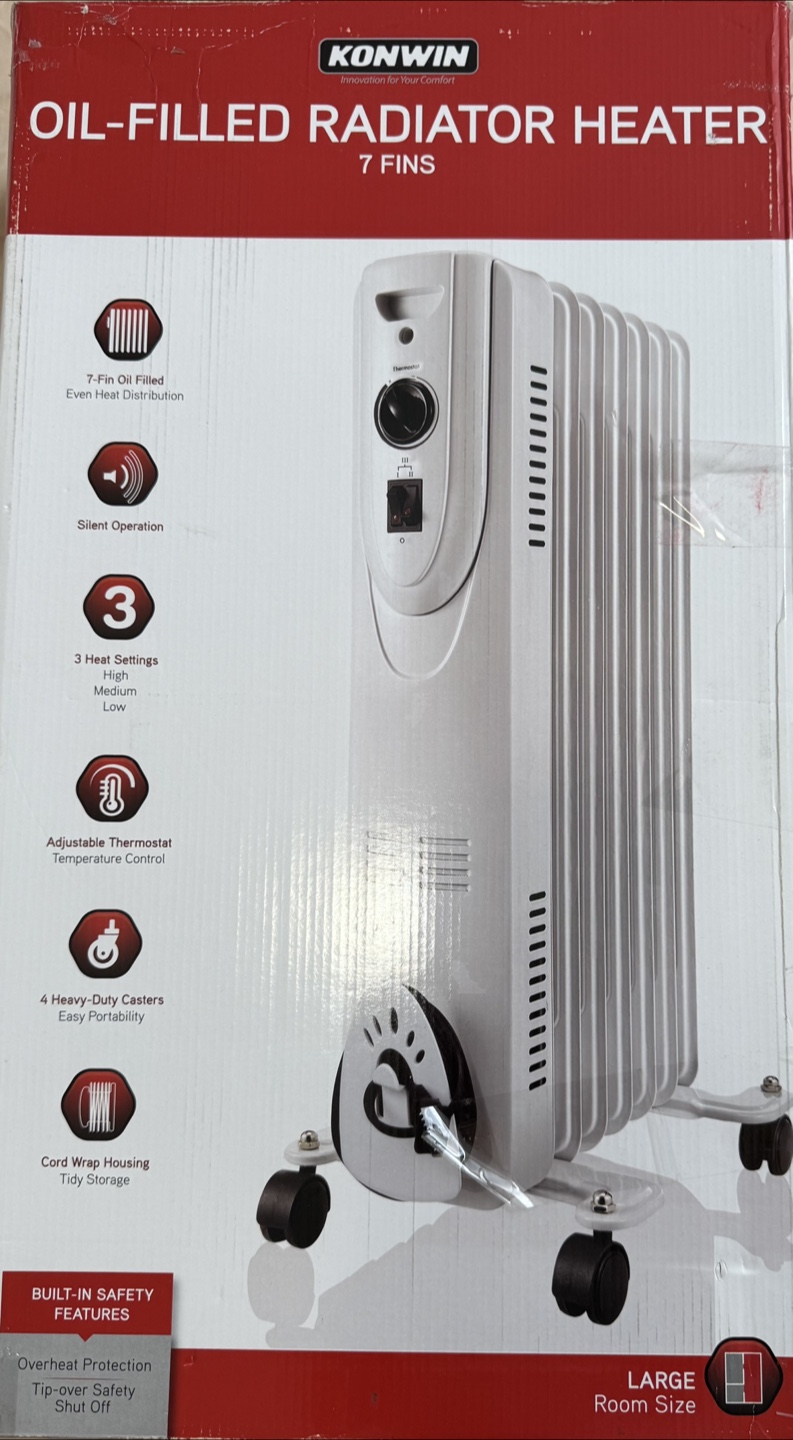 Konwin Oil-Filled Radiator Heater - 7 Fins