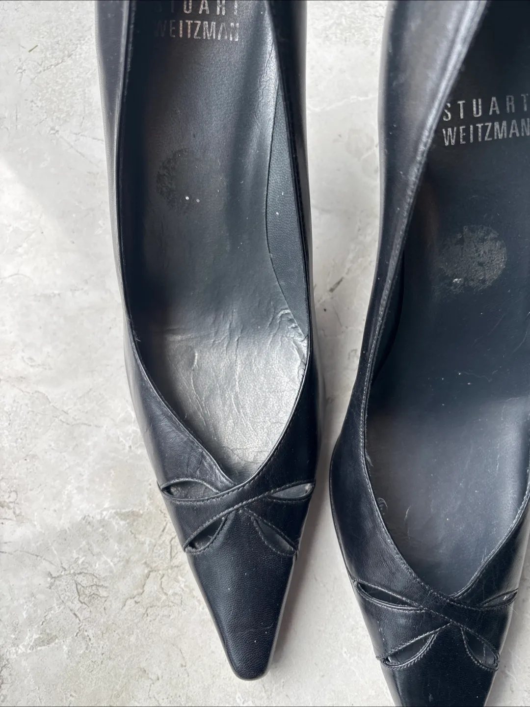 Stuart Weitzman Black Leather Heels - Size 8M image indicator(3)