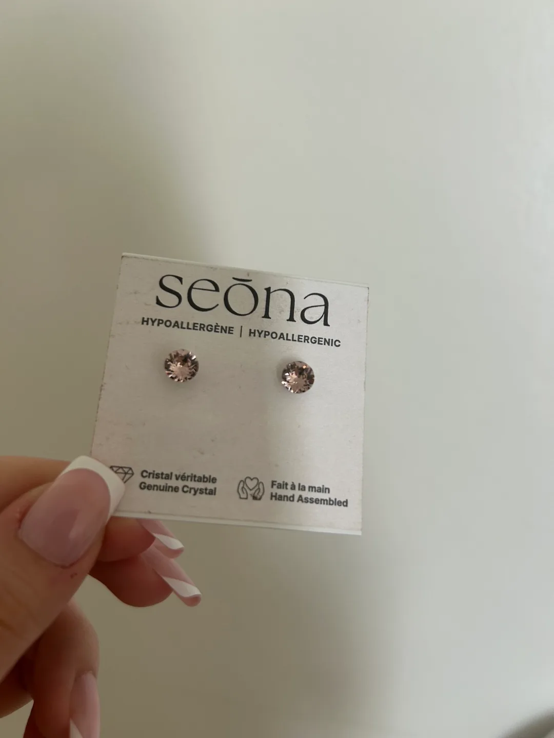 Seona Pink Crystal Stud Earrings thumbnail