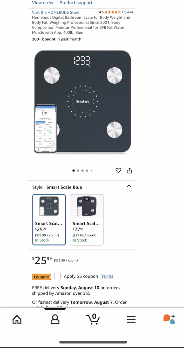 Homebuds Digital Smart Scale - Blue - photo 2