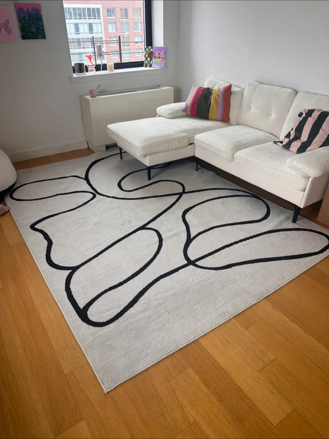 Abstract Black & White Area Rug thumbnail