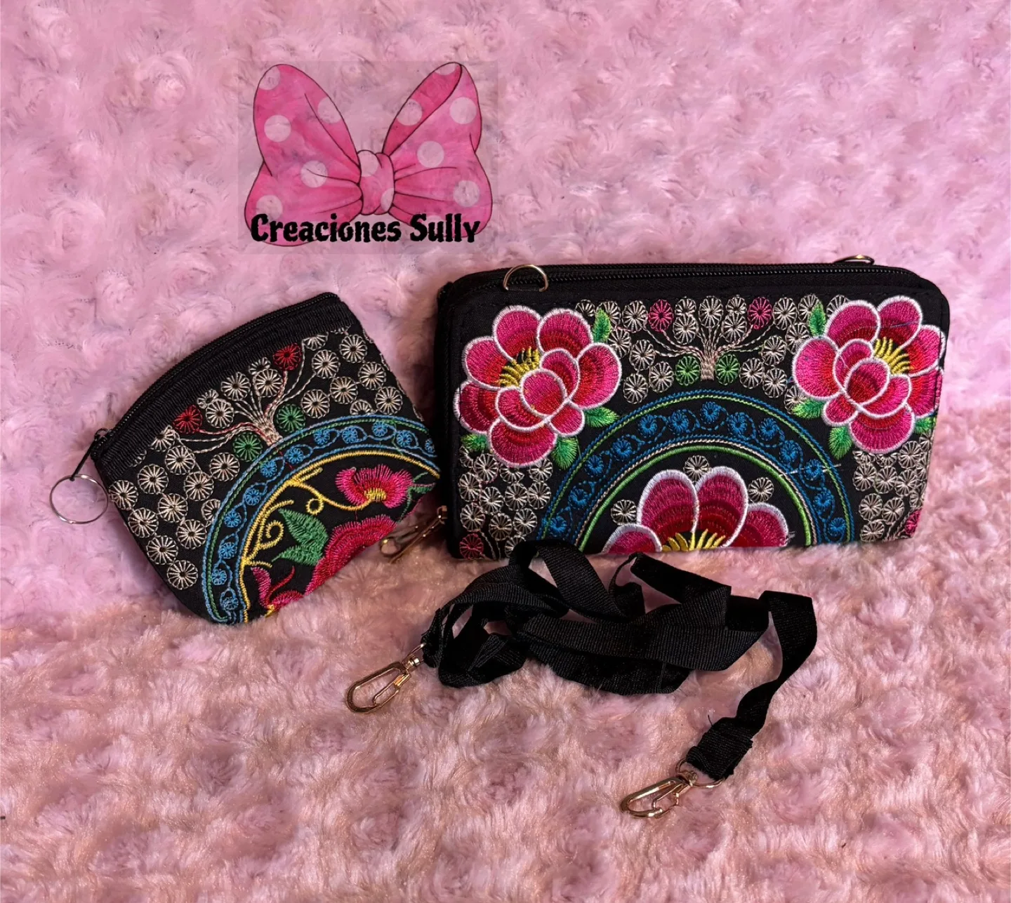 Embroidered Wallet & Coin Purse Set thumbnail