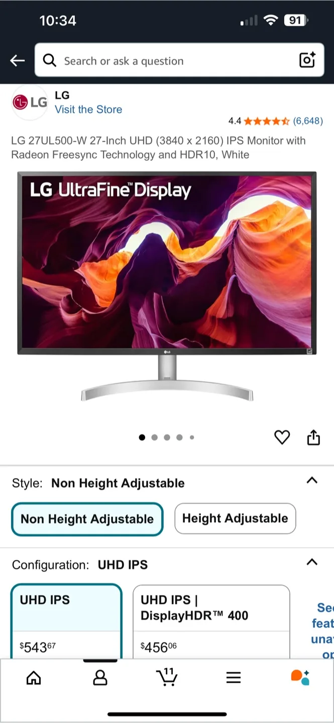 LG 27UL500-W 27-Inch UHD 4k Monitor thumbnail
