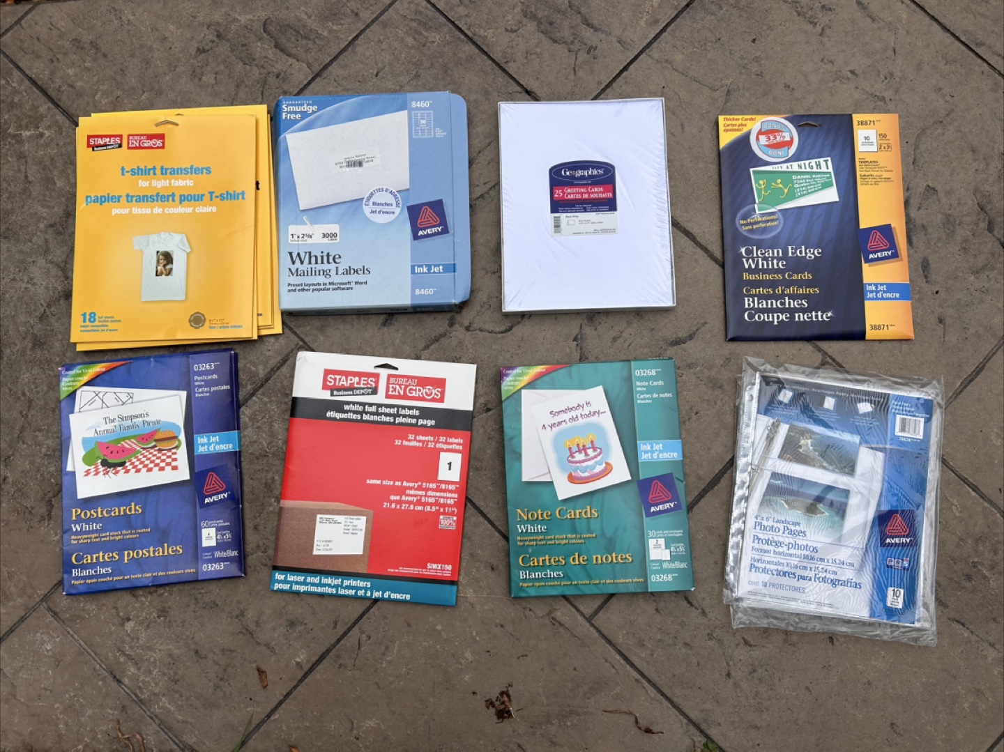 Variety of Paper Products: Avery, Staples, Geographics