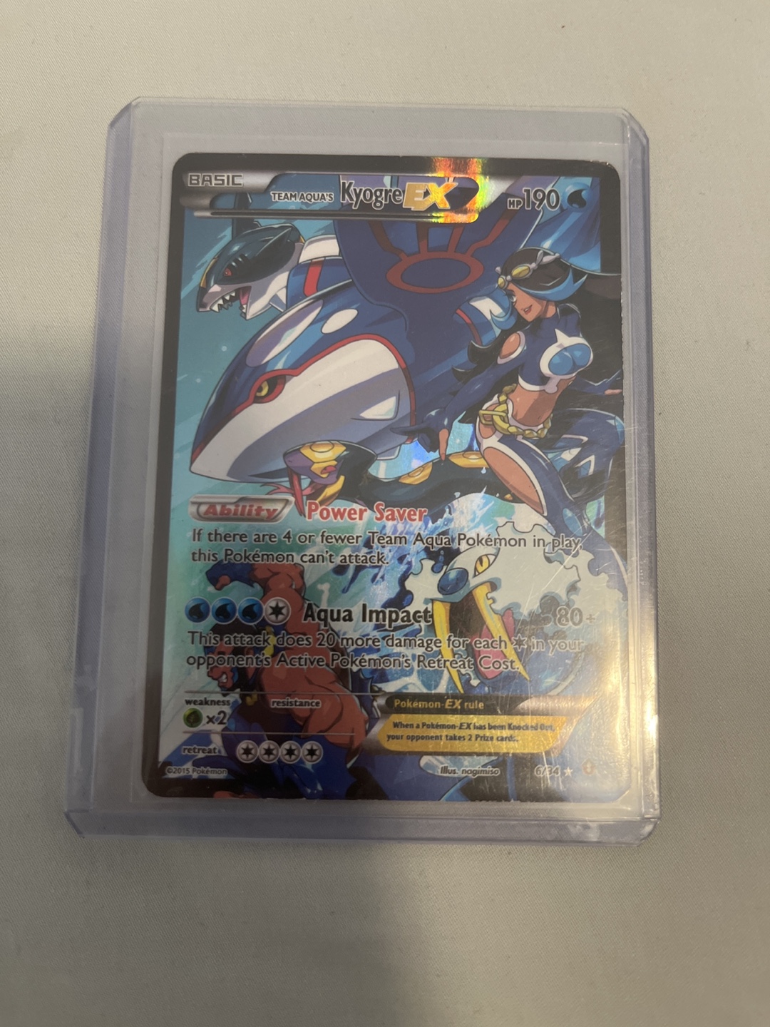 Team Aqua's Kyogre EX 6/34 Ultra Rare Pokemon Card