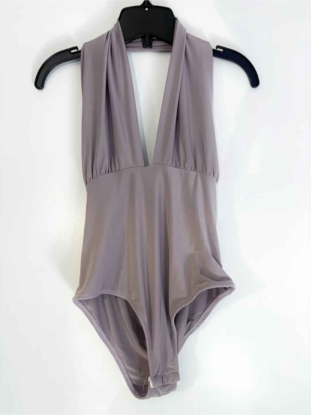 Lilac Halter Plunge Neck Bodysuit thumbnail