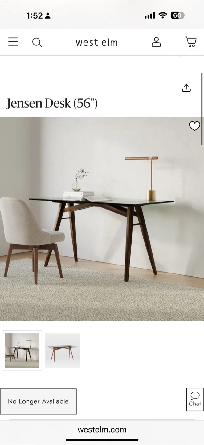 Free USED West Elm Jensen Desk (56") thumbnail