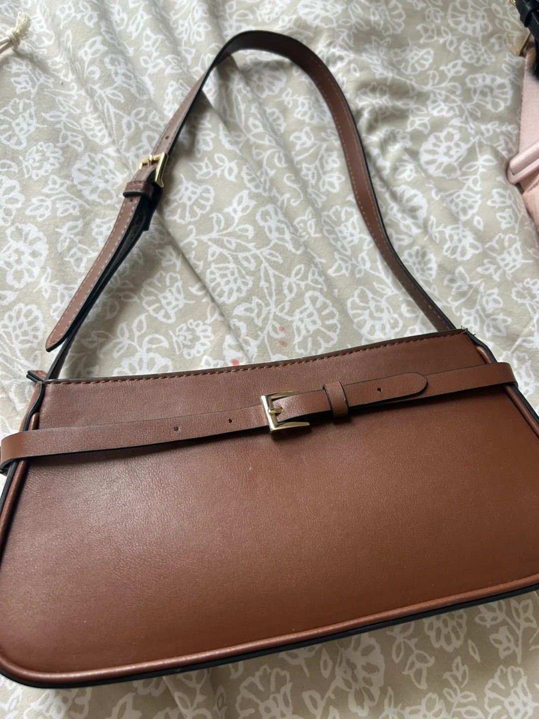 Brown faux leather H&M bag thumbnail