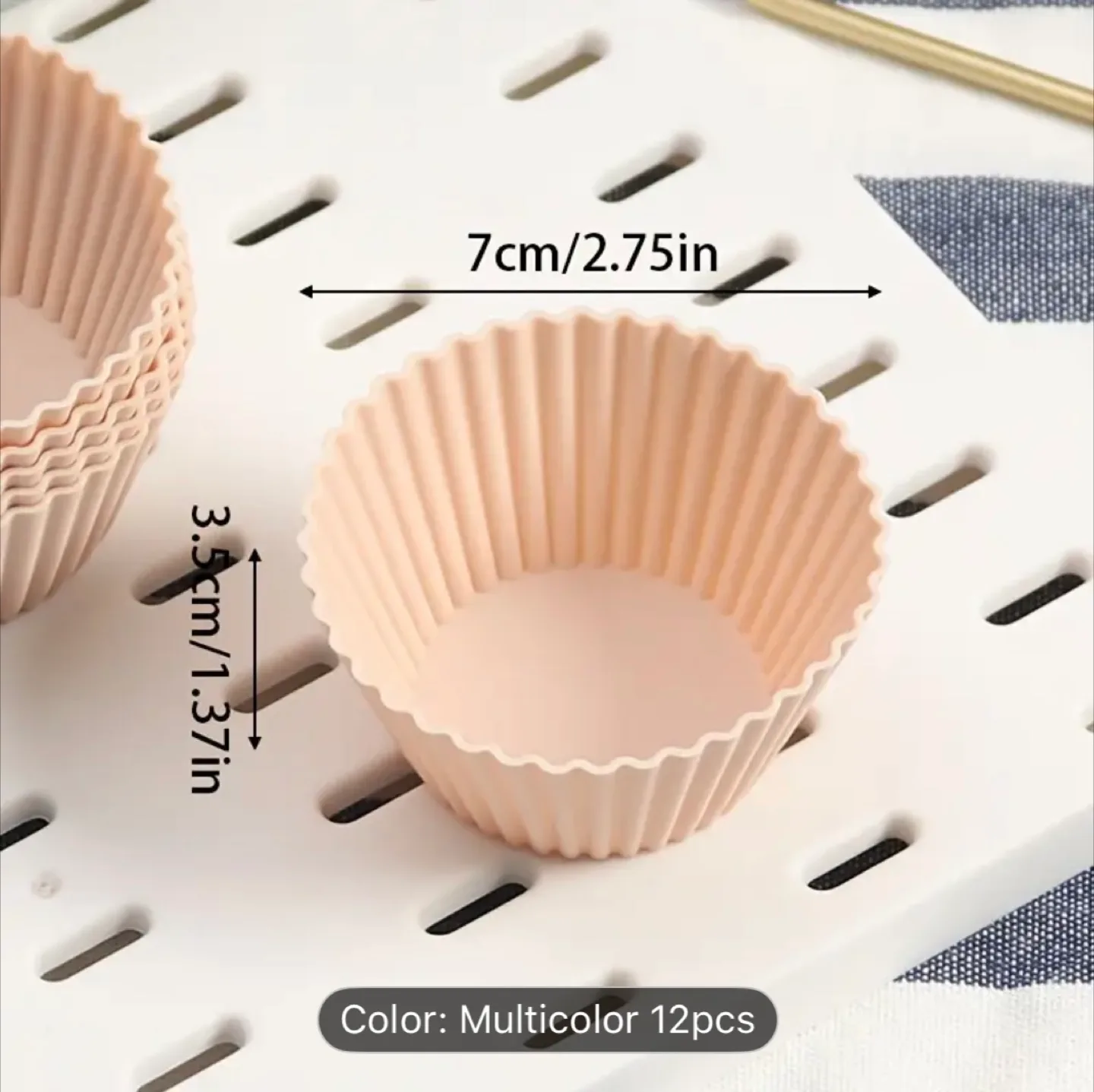 12 Pcs Multicolor Silicone Cupcake Liners image indicator(2)