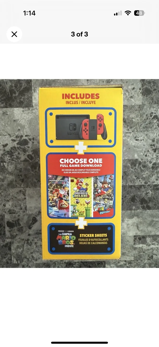 Nintendo Switch Mario Edition w/ Game Download NEW SEALED image indicator(3)