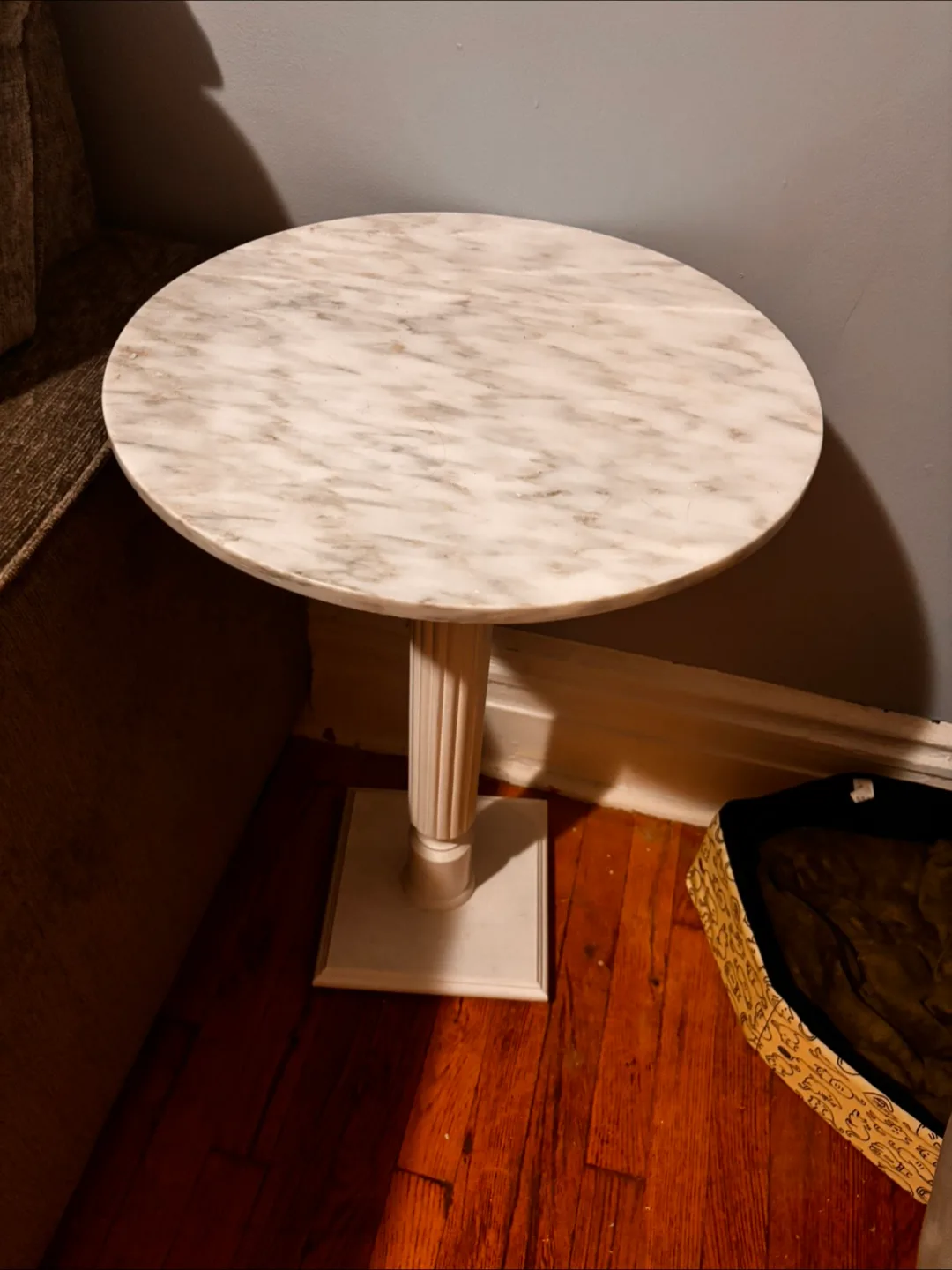 Round real Marble Top Side Table thumbnail