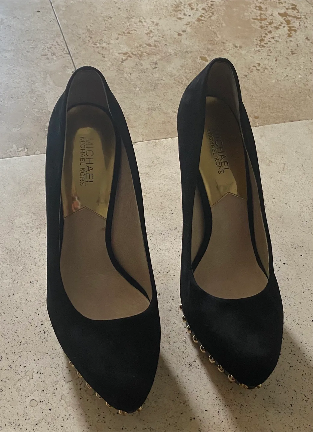 Michael Kors Black Suede Heels, 9.5 image indicator(2)