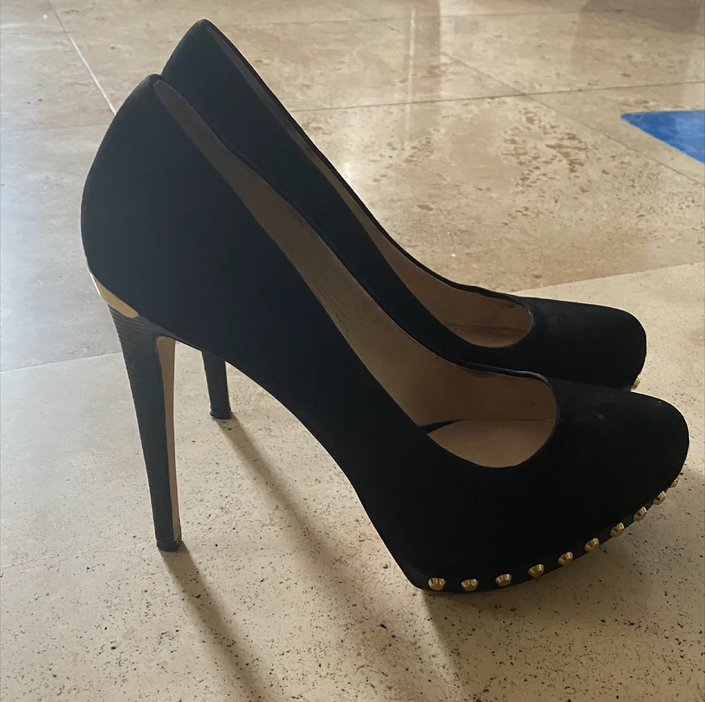 Michael Kors Black Suede Heels, 9.5 image indicator(3)