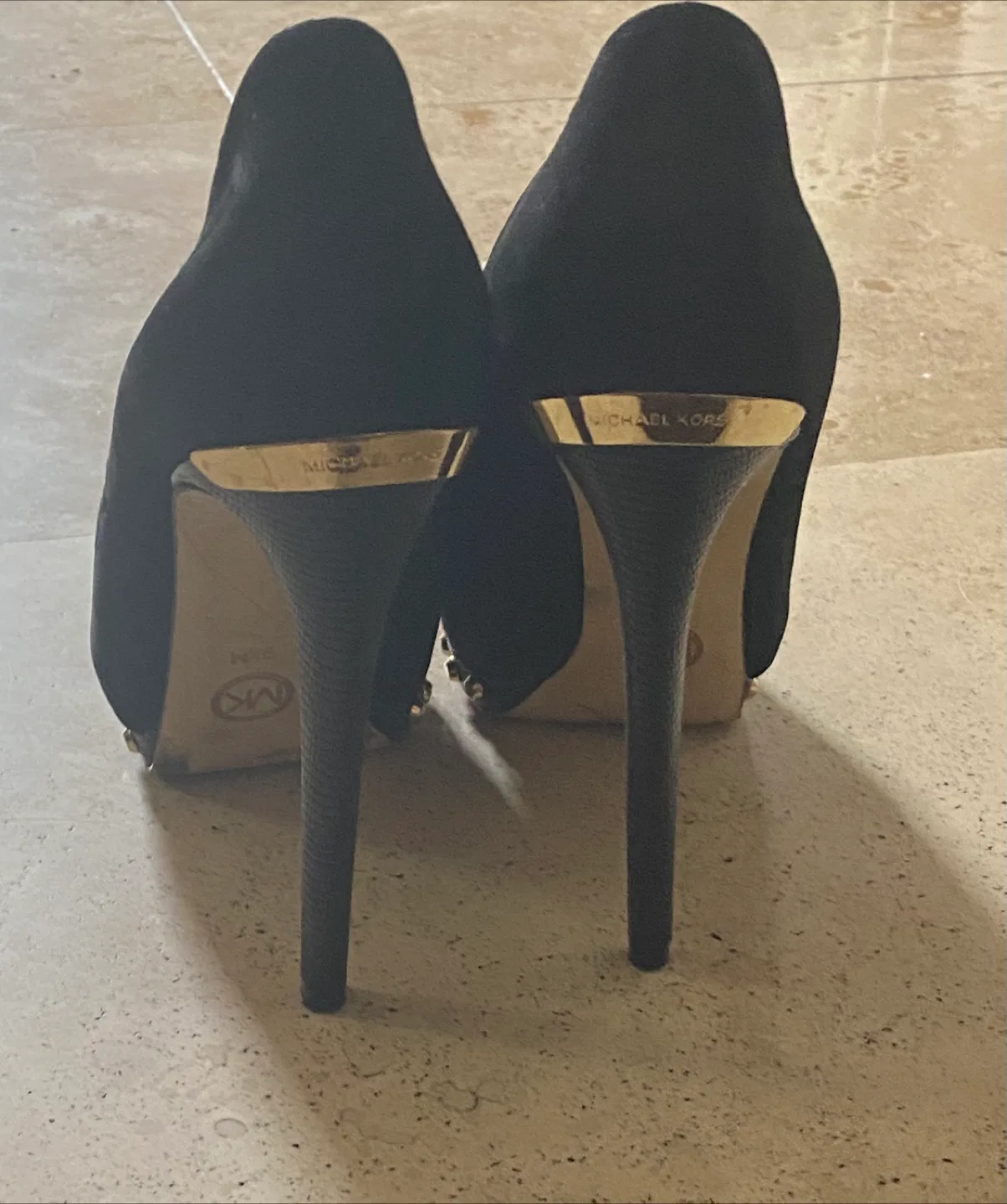 Michael Kors Black Suede Heels, 9.5 image indicator(4)