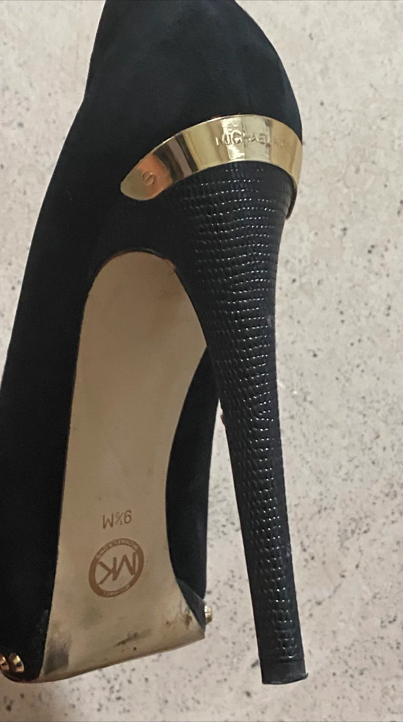 Michael Kors Black Suede Heels, 9.5 image indicator(7)