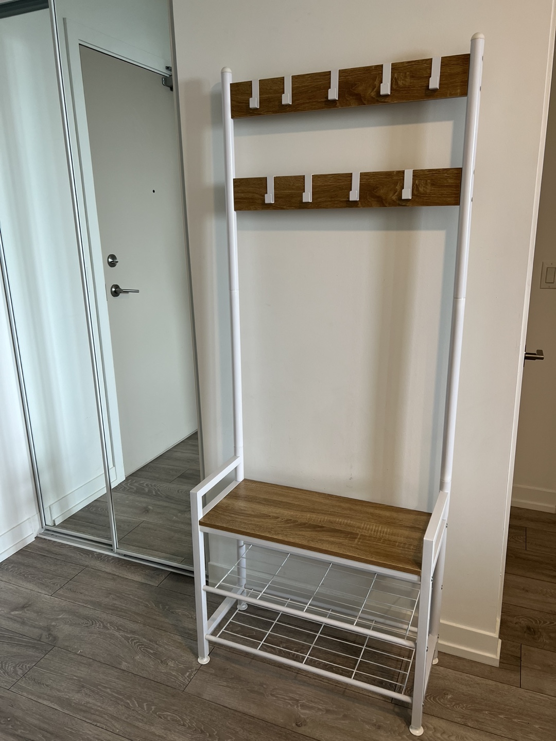 Coat Rack Shoe Rack Bench and Hall Tree Entryway - photo 3