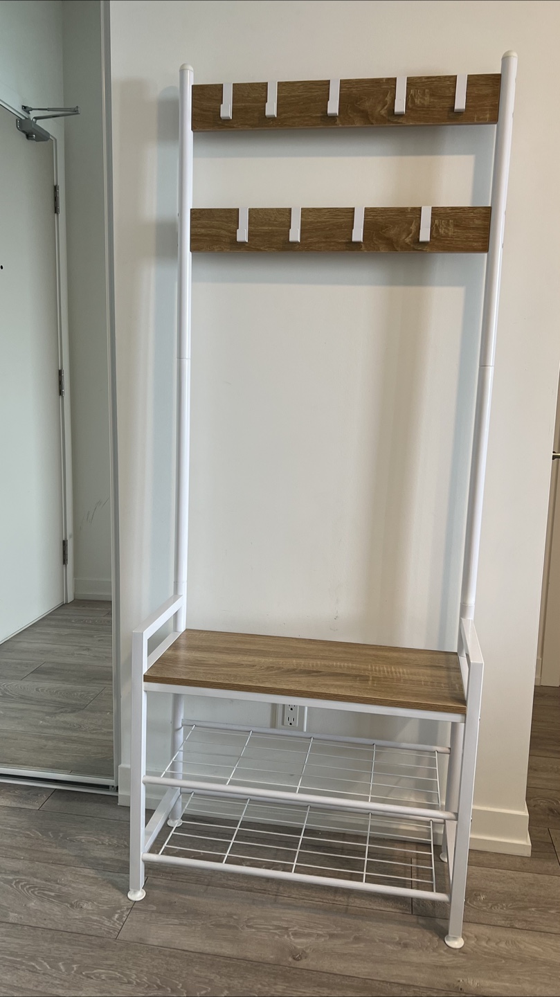 Coat Rack Shoe Rack Bench and Hall Tree Entryway - photo 2