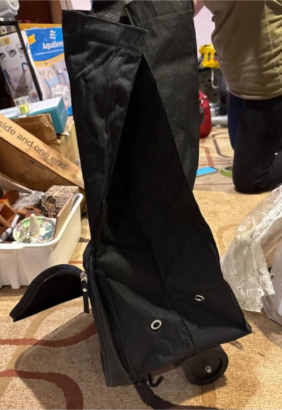 Black Rolling Shopping Tote Bag thumbnail