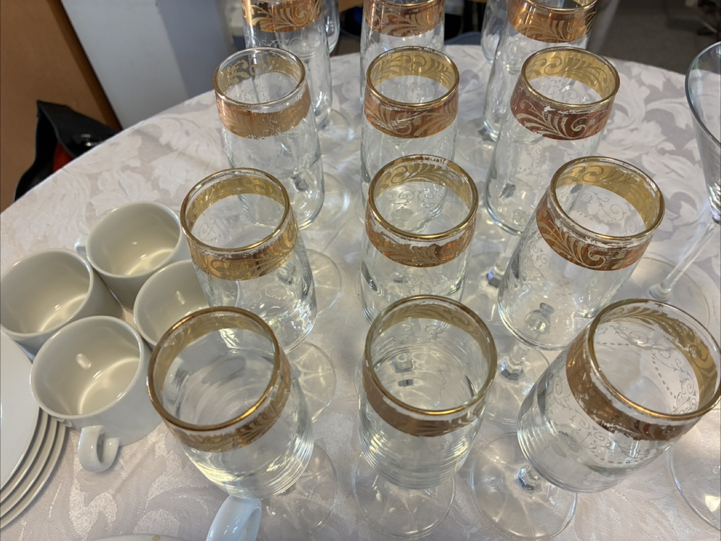 Vintage Gold Trimmed  champagne Glasses