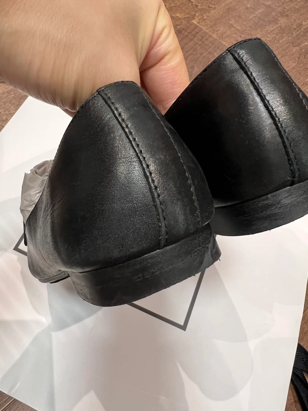 ALDO Black Leather Loafers- US7 image indicator(6)