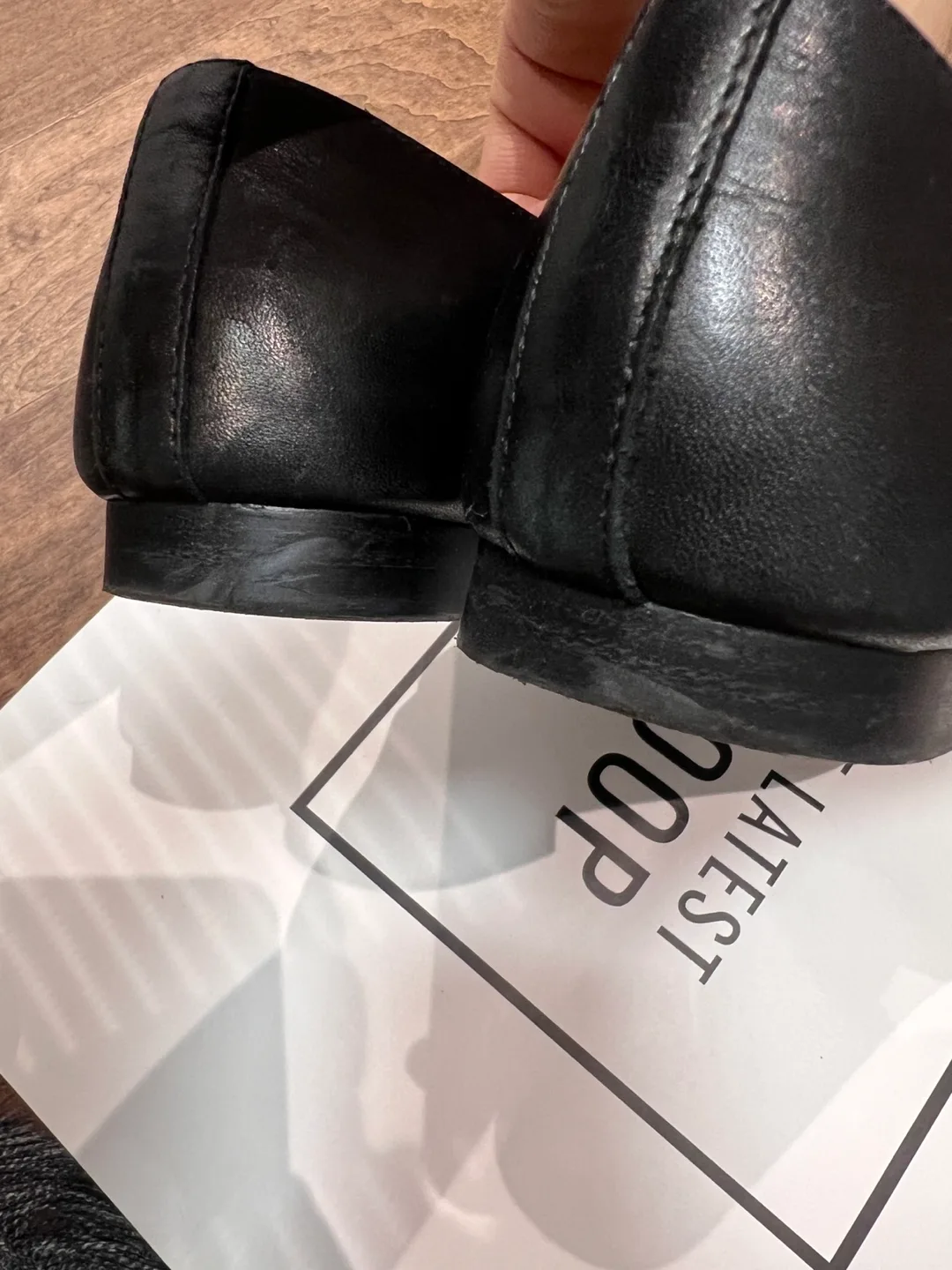 ALDO Black Leather Loafers- US7 image indicator(7)