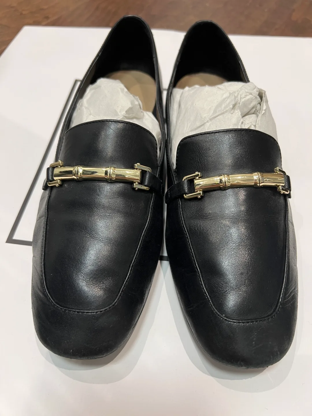 ALDO Black Leather Loafers- US7 image indicator(9)