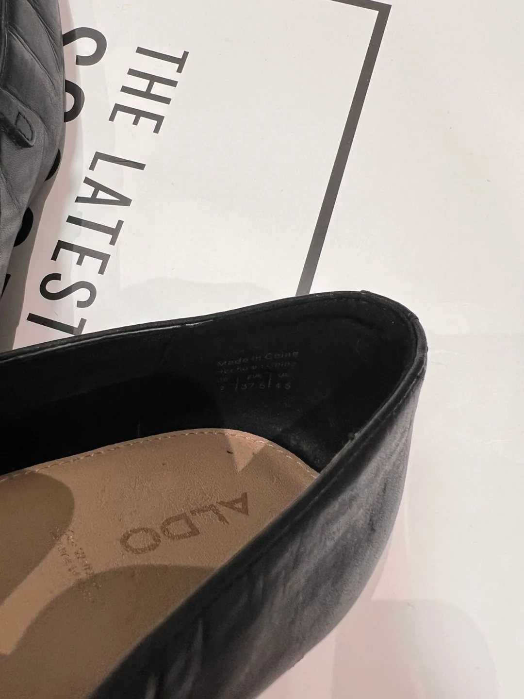 ALDO Black Leather Loafers- US7 image indicator(8)