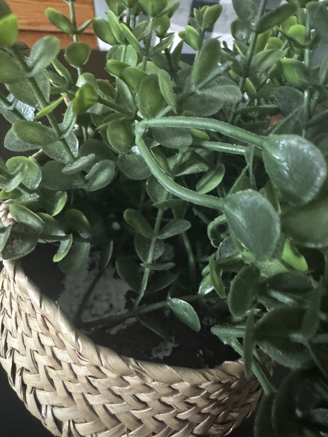 Small Artificial Plant in Woven Basket - photo 2
