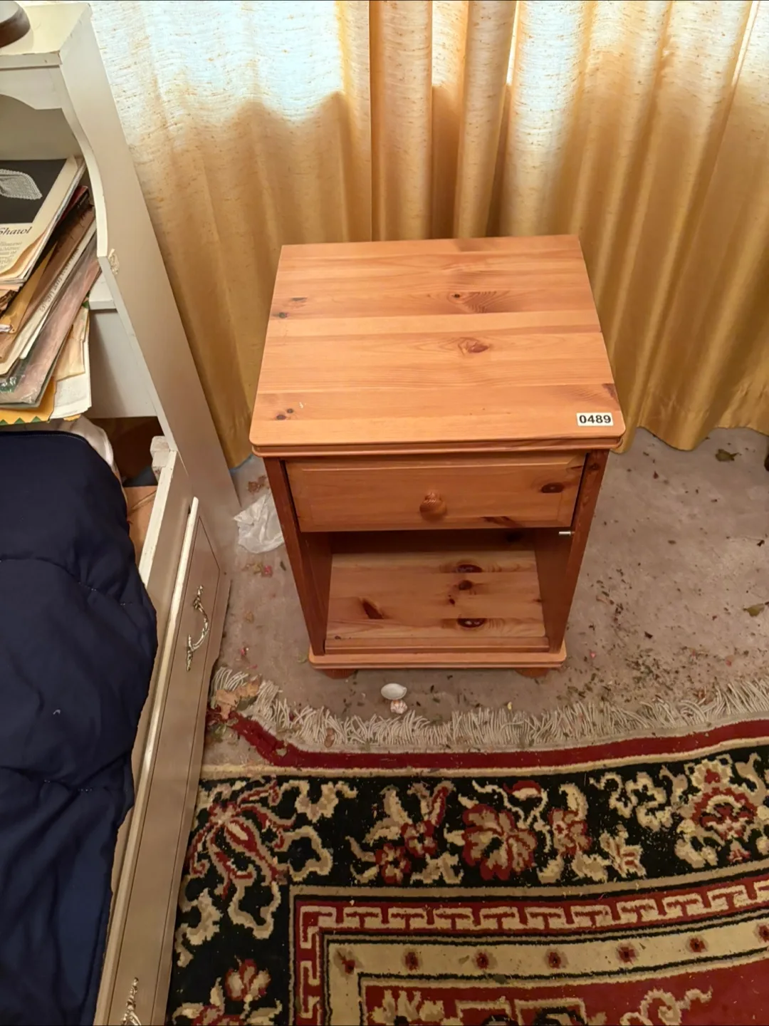 Wooden Nightstand with Drawer thumbnail