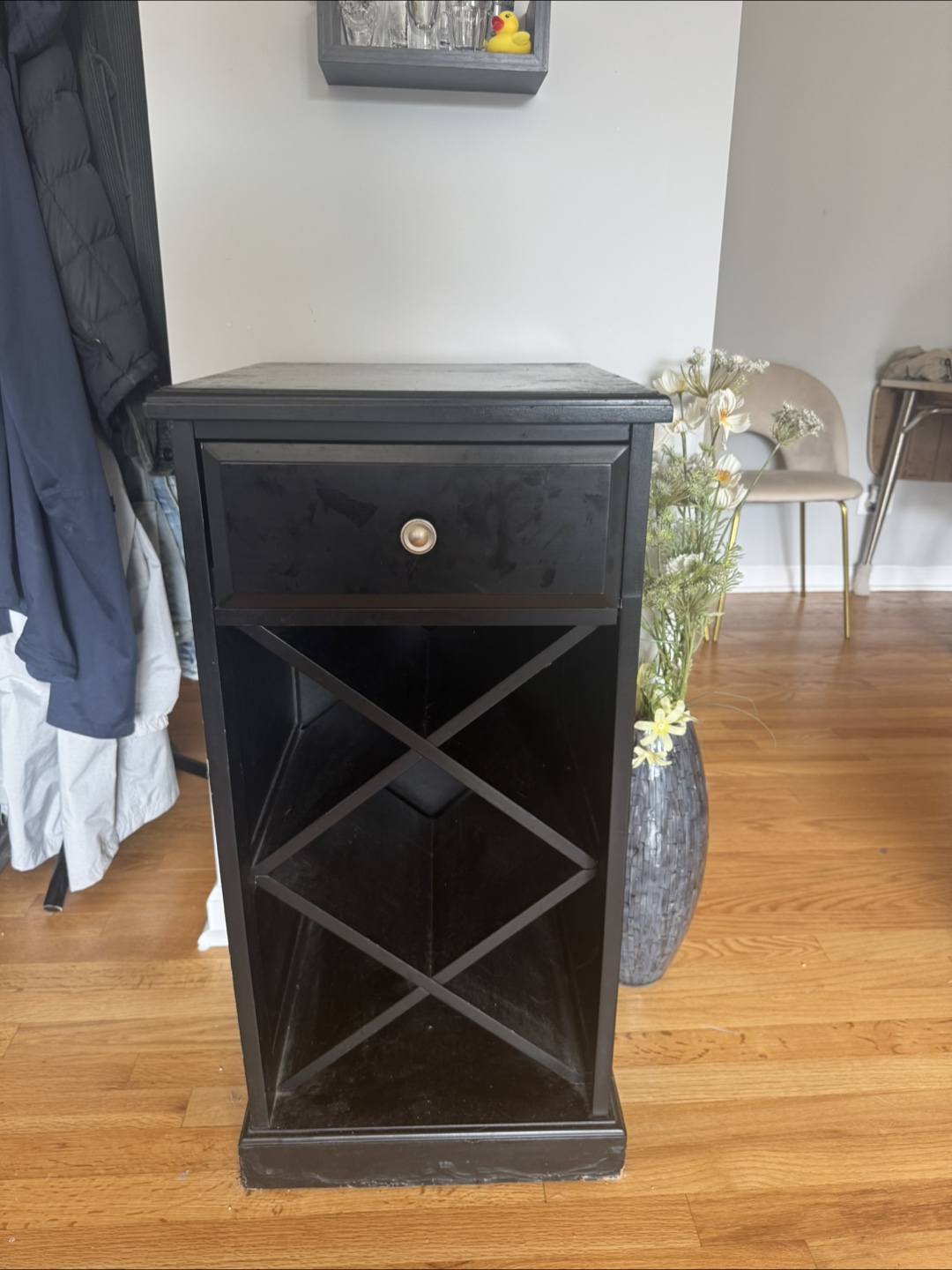 Black Wine Rack/Side Table